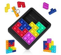 Ainiv Pop Fidget It Toy, 8PCS Pop It Tangram Infantil, Silicone Pop Push It Fidget Toy, Popit Rompecabezas, Pop Puzzle Popper Fidget Game, Tangram Adultos Juguete Antiestrés para Ninos y Adultos