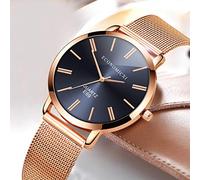 Ainiyo Relojes de pulsera para mujer, reloj de pulsera para mujer, reloj de pulsera para mujer, reloj de pulsera analógico de cuarzo, pulsera moderna y hermosa, para niñas, novia, mujer, mamá, azul,