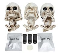 Aino de autos de cráneo, abrazadera de ventilación, decoración interior, conjunto de temas de terror, accesorios de neutralizador de olor con gránulos de de montaje para vehículos
