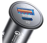 AINOPE Metal Cargador Coche Carga Rapida Doble [PD 45W+QC 22.5W] USB C Mechero Cargador Móvil Coche para Xiaomi 14t iPhone 16 15 Pro MAX 13 Samsung S25 S24 Toma Mechero 12V Accesorios Coche Interior