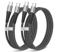 AINPOW 100W Cable USB C Carga Rapida 1M 2Pack, Nylon Cable USB C a USB C Carga Rapida Tipo C Cable para Galaxy S25 S24 S23 S22 Ultra Note,iPhone Air 17 16 15,MacBook Pro/Air,iPad Pro