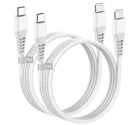 AINPOW Cable iPhone USB C 2M 2Pack[Certificado MFi], Cable iPhone Carga Rapida Nylon C-able Lightning USB C para iPhone 14 13 12 Pro Max Mini XR XS