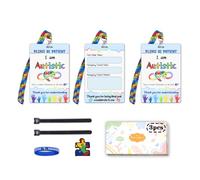 Ainrvteers Juego de tarjetas de seguridad para autismo con cordón personalizado, 3 tarjetas de contacto de emergencia para personas autistas (coloridas)