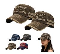 Ain't Dead Yet Hat,Still not Dead sombrero bordado ajustable vintage envejecido no muerto todavía madre fuckers gorra de béisbol gorra de camionero unisex, Marrón B, Talla única