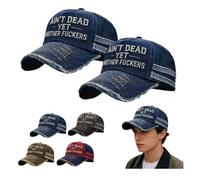 Ain't Dead Yet Hat,Still not Dead sombrero bordado ajustable vintage envejecido no muerto todavía madre fuckers gorra de béisbol gorra de camionero unisex, Azul B, Talla única