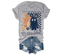 Ain't No Ghost Like The Holy Ghost - Camisa cristiana para Halloween, diseño floral de fantasmas santos, unisex, gris, L