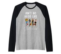 Ain't No Hood Like Sisterhood Afro Sistas Black Women Camiseta Manga Raglan