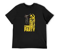 Ain't No Party Like A Communist Party Men's T-Shirt Unisex Black Cotton Print tee Shirts XXL