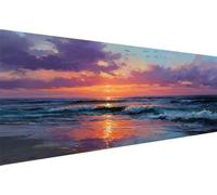 Aintura de Diamantes Mar Pintura de Diamantes Adultos Atardecer Diamond art DIY Completa Manualidades Bordado, Para Principiantes Niño Para Decoración Pared Del Hogar Femenino Regalo 70x140cm YZ-411