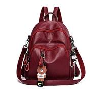 AINUOEY Mujer Bolsos Mochila Casual Bandolera Marca Mediano Antirrobo Italianos PU Cuero 76656 1 piezas Burdeos