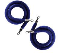 Aioneer 10 Ft Orange Velvet Rope - 2 Pack Blue Stanchions with Silver Hooks For Crowd Control, Event Carpet and Barrier Posts - Perfect For Parties and Gatherings-Blue-4ft/120cm