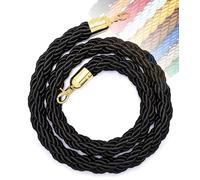 Aioneer 1M To 3M Retractable Barrier Rope In 11 Colors, Queue Management with Hooks For Posts, Stanchions, Visitor Guidance In Hotels, Durable Safety Rope with S-Black-1.5M