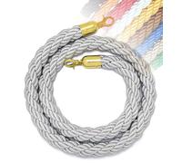 Aioneer 1M To 3M Retractable Barrier Rope In 11 Colors, Queue Management with Hooks For Posts, Stanchions, Visitor Guidance In Hotels, Durable Safety Rope with S-Silver-2.5M