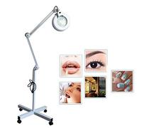 Aioneer 5X/8X Magnifier Lamp,127Mm Floor Lamp, Magnifying Glass, Foldable Swivel, Height Adjustable For Beauty Manicure Tattoo Equipment A / 8X Interesting