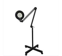 Aioneer 5X Magnifying Lamp Facial Magnifier 30Led Glass Lens - Adjustable Rolling Floor Stand Swivel Arm For Salon Beauty Manicure Tattoo Equipment