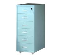 Aioneer 6 Tier Lockable Steel Mobile File Cabinet with Strong Bearing Capacity-Blue-28x41x67cm