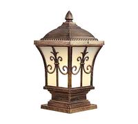Aioneer Aluminum Ip65 Waterproof Pillar Lamp European Style Outdoor Column Light Antique Landscape Street Lantern For Garden Villa Courtyard Door Porch Post Pole To Pursue-Bronze-24 * 48cm
