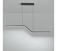 Aioneer Aluminum Linear Pendant Lamp, Modern Led Chandelier, Metal Long Strip Hanging Lights with Silicone Lampshade, Ultra-Thin Dining Room Suspension Lamps, Nordic Simple Islan-White Light