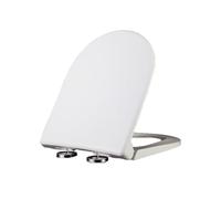 Aioneer Asiento de inodoro universal de cierre suave en forma de D, bisagra de liberación rápida para un reemplazo fácil de limpiar (02R)