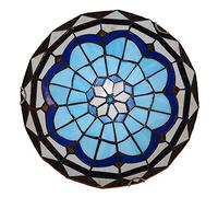Aioneer Ceiling Light Flush Mount Victorian Style Stained Glass Ceiling Lamp Dimmable Vintage Round Chandeliers For Bedroom Living Room Dining Room Kitchen Hallway,50Cm-50cm