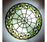 Aioneer Ceiling Light Flush Mount Victorian Style Stained Glass Ceiling Lamp Vintage Chandeliers For Bedroom Living Room Dining Room Kitchen,D,16Inch-D-12 Inch