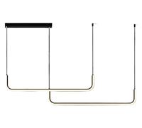Aioneer Chandeliers Long Linear Chandelier Strip Led Pendant Light Industrial Ceiling Light Fixture For Dining Table Kitchen Island Dining Room Bar Hanging Lamp-Black90cm-Infinitely