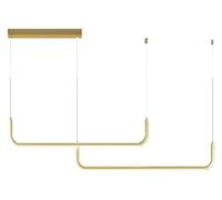 Aioneer Chandeliers Long Linear Chandelier Strip Led Pendant Light Industrial Ceiling Light Fixture For Dining Table Kitchen Island Dining Room Bar Hanging Lamp-Gold120cm-White Light