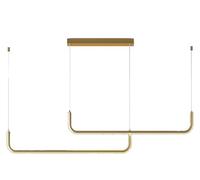 Aioneer Chandeliers Long Linear Chandelier Strip Led Pendant Light Industrial Ceiling Light Fixture For Dining Table Kitchen Island Dining Room Bar Hanging Lamp-Gold150cm-ThreeColor Light