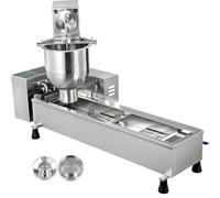 Aioneer Commercial Automatic Donut Machine, 3000W Single Row Doughnut Maker with 7L Hopper, Stainless Steel Frying Equipment, 3 Molds, Adjustable Time and Temperature