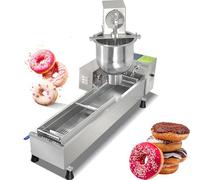 Aioneer Commercial Single Row Mini Donut Maker Machine, 450-800 Pcs/Hour Automatic Doughnut Maker, Electric Frying Donut Machine with Stainless Steel, Donut Fryer For Restaurant,