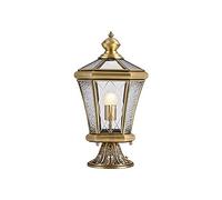 Aioneer Creative All Copper Glass LED Column Head Lights, Outdoor Waterproof and High Light Transmission, Ceramic Lamp Holders, Fence Lamps, Garden Landscape Lamps Villa,Onecolor-L (Onecolor M)