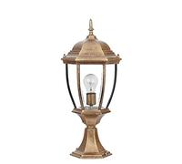 Aioneer Creative European Traditional Victoria Glass Lantern Column Lamp Vintage Outdoor Column Light Table Lamp Aluminum Ip55 Waterproof Retro Street Lamp Decoration Post Light -Bronze-L