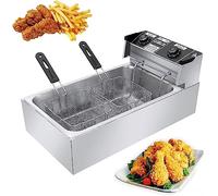 Aioneer Electric Deep Fat Fryer,Stainless Steel,Adjustable Temperature,Cut-out,Easy Clean Removable Basket, Feet For Commercial Use-Style1
