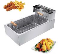 Aioneer Electric Deep Fat Fryer,Stainless Steel,Adjustable Temperature,Cut-out,Easy Clean Removable Basket, Feet For Commercial Use-Style3