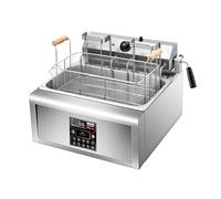 Aioneer Electric Deep Fryer with Automatic Lifting Function, 2800W/5600W, 24-Hour Timer, 10 Time Settings, Commercial and Home Kitchen Use-52.5 * 53 * 40cm