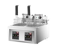 Aioneer Electric Deep Fryer with Automatic Lifting Function, 2800W/5600W, 24-Hour Timer, 10 Time Settings, Commercial and Home Kitchen Use-52.5 * 56 * 40cm