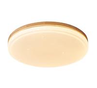 Aioneer Energy Saving Ultra Thin Wooden Ceiling Light Fixture with Adjustable Three Color Panel Modern Flat Flush Mount Lamp For Home Office Lounge Hallway and Porch-38cm
