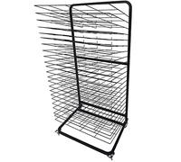 Aioneer Estante Apilable para Pintura, Tendedero De Arte para Aulas, Color Negro, Fácil De Instalar, Bandeja Extraíble De Varias Capas, Material De Acero, Polea Universal, para A-Black-133x50x64cm