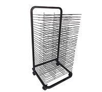 Aioneer Estante Apilable para Pintura, Tendedero De Arte para Aulas, Color Negro, Fácil De Instalar, Bandeja Extraíble De Varias Capas, Material De Acero, Polea Universal, para A-Black-92x41x45cm