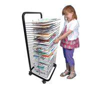 Aioneer Estante para Secar Obras De Arte, Estante para Almacenar Y Exhibir Obras De Arte, Tiene 20/25/30/35 Niveles, Polea Universal, Bandeja Extraíble De Varias Capas, para Sala-Black-106x42x44cm