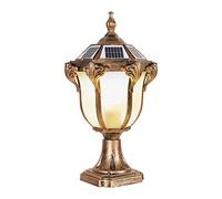 Aioneer European Style Solar Column Light Outdoor Led Garden Pillar Lamp Waterproof Aluminum Post Lights Villa Garden Courtyard Dimmable-Street Lantern Table Light To Pursue HAP-Bronze