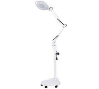 Aioneer Floor Standing Magnifying Lamp, Adjustable Swivel Arm 16X Magnifier Lamp Light For Skincare Beauty Manicure Tattoo Salon SPA with Rolling Floor Stand A/A