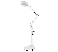 Aioneer Floor Standing Magnifying Lamp, Adjustable Swivel Arm 16X Magnifier Lamp Light For Skincare Beauty Manicure Tattoo Salon SPA with Rolling Floor Stand