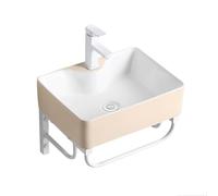 Aioneer Fregadero Pequeño Independiente para Garaje, Fregaderos De Esquina para Baño, Fregadero De Cerámica con Soporte De Acero Inoxidable, Fregadero De Cerámica para Baño, Balc-16x30in