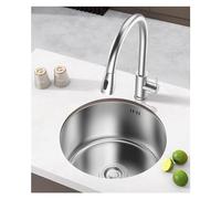 Aioneer Fregadero Redondo Pequeño, Fregadero De Bar, Fregadero De Cocina De Acero Inoxidable, Lavabo, Lavabo Empotrado Bajo Encimera; Calibre 28Cm, 32Cm, 36Cm, 40Cm, 42Cm-40cm(15.74in)