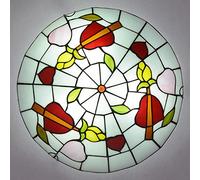 Aioneer Fruit Ceiling Light Flush Mount Victorian Style Stained Glass Kitchen Ceiling Lamp Vintage Dimmable Chandeliers For Bedroom Living Room Dining Room,B,50Cm-C-50cm