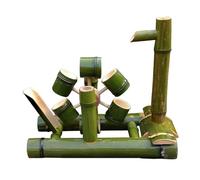 Aioneer Fuente De Agua De Bambú Hecha A Mano con Bomba, Fuente De Agua Zen, Fuente De Jardín Exterior, Decoración Paisajística con Agua Circulante, para Estanque, Abrevadero De P-19.7in(50cm)