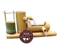 Aioneer Fuente De Agua De Bambú Hecha A Mano, Elemento Acuático para Jardín Zen, Fuente De Agua con Rueda Oscilante, Decoración De Paisaje Exterior, Adecuada para Estanques, Pece-19.7in