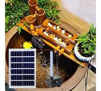 Aioneer Fuente De Agua Solar De Bambú, Fuente De Jardín Zen Hecha A Mano, Fuente De Circulación De Agua Independiente, Fuente De Bambú Natural para Acuario, Bebedero para Pájaros-16in(40cm)