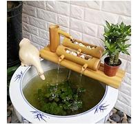 Aioneer Fuente De Bambú Independiente Hecha A Mano con Bomba, Elemento Acuático Zen para Jardín, Adorno Circulante, Decoración De Surtidor De Bambú para Pecera, Estanque, Balcón.-20in(50cm)